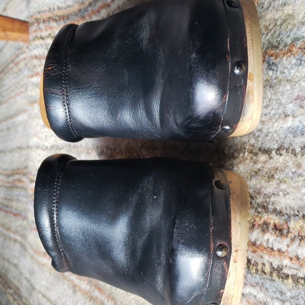 Bronx Black Leather Clogs EU 39 / US 8